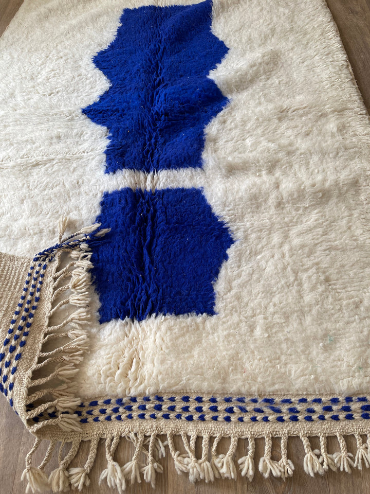 5x6.5 Blue Moroccan Rug, Authentic Azilal Area Rug, Genuine Wool, Handmade, Teppich